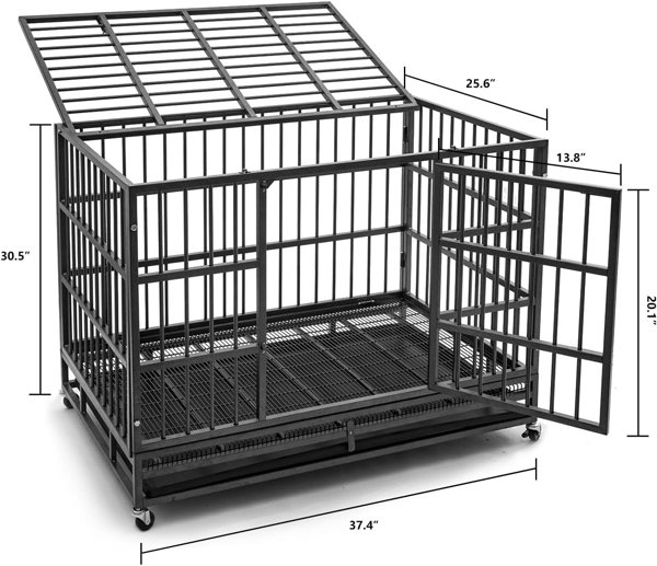 Heavy duty dog cheap crate for separation anxiety